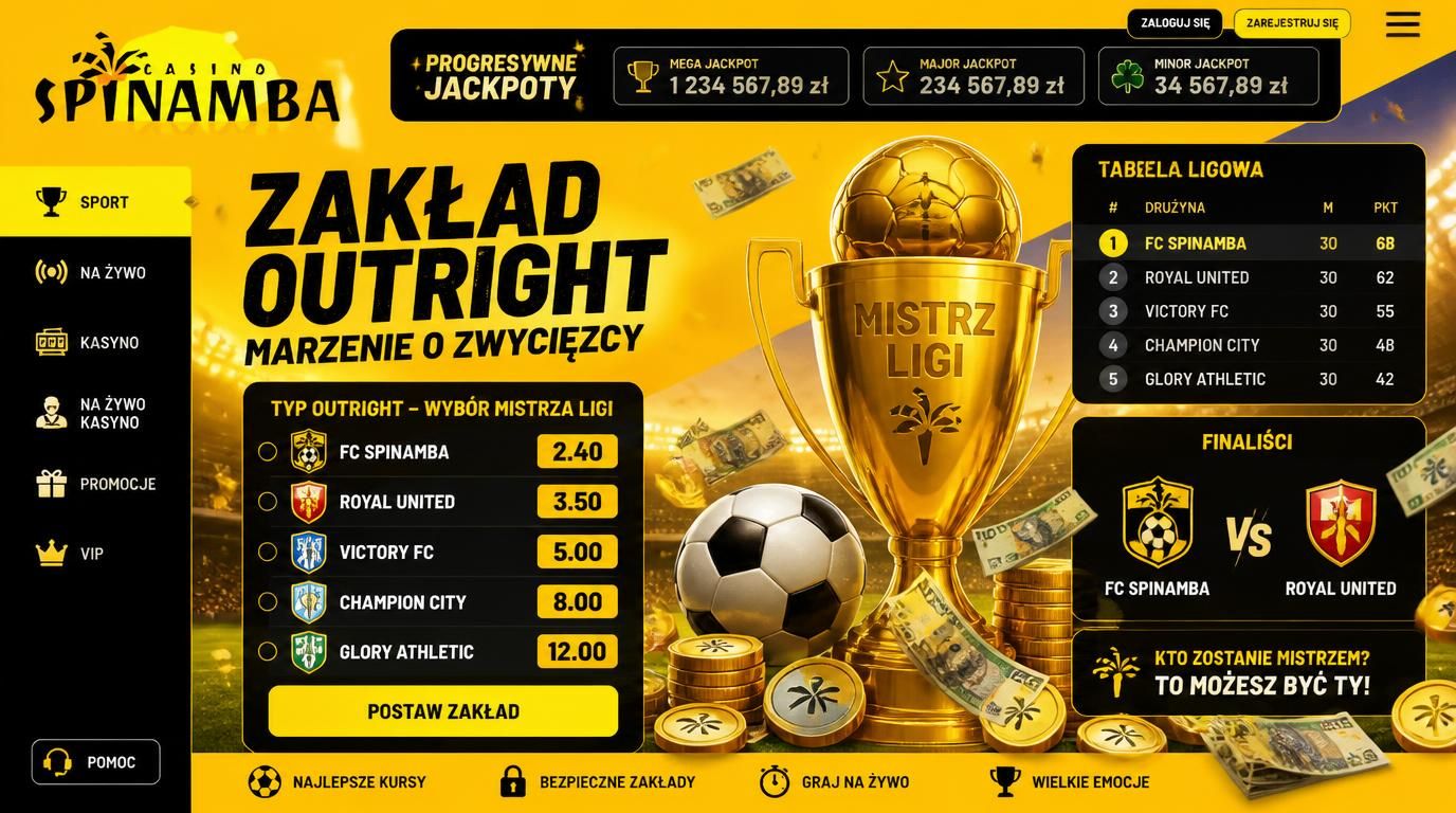 Typ outright, progresywne jackpoty i emocja mistrzostwa